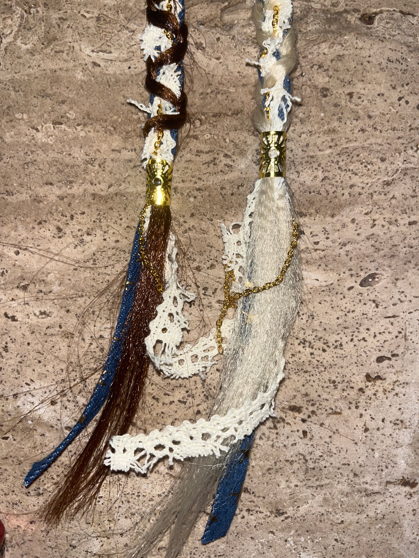 Denim and lace Braid