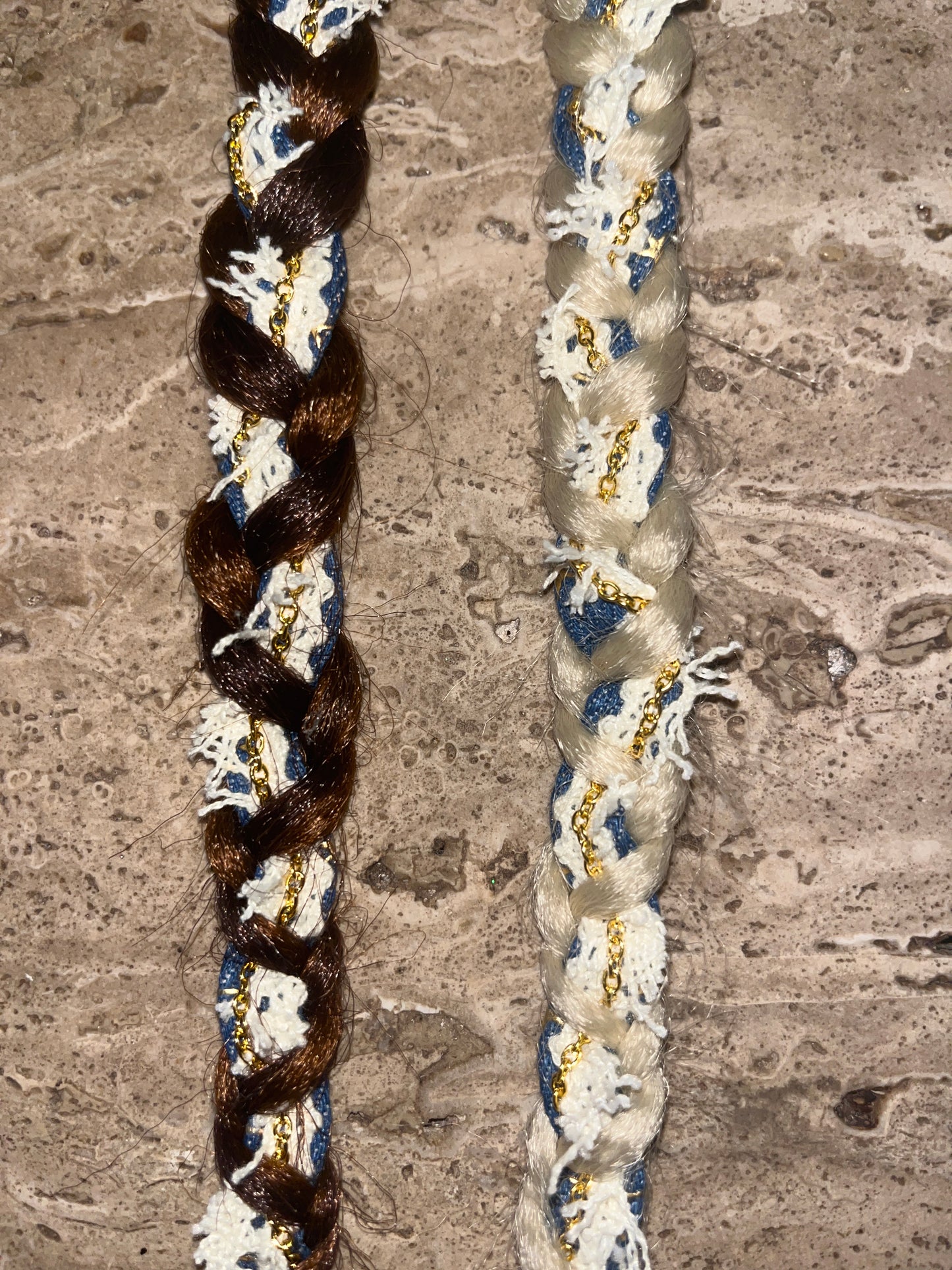 Denim and lace Braid